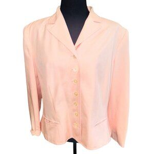 Lauren Ralph Lauren 100% Silk Pink Blazer 16 Office Siren Career Formal Wear